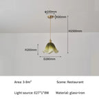 Florvane ombré glass pendant light, Sage Green, single