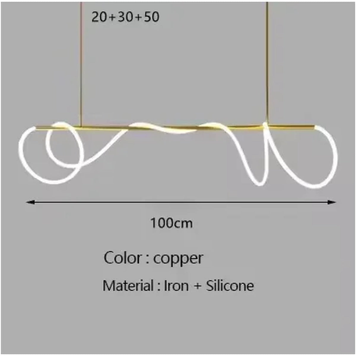 Ribbon Curl LED Ring Chandelier – Yelrix – Product Detail 7