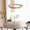 Quarren pendant — side profile showing stone bar texture and black cable suspension