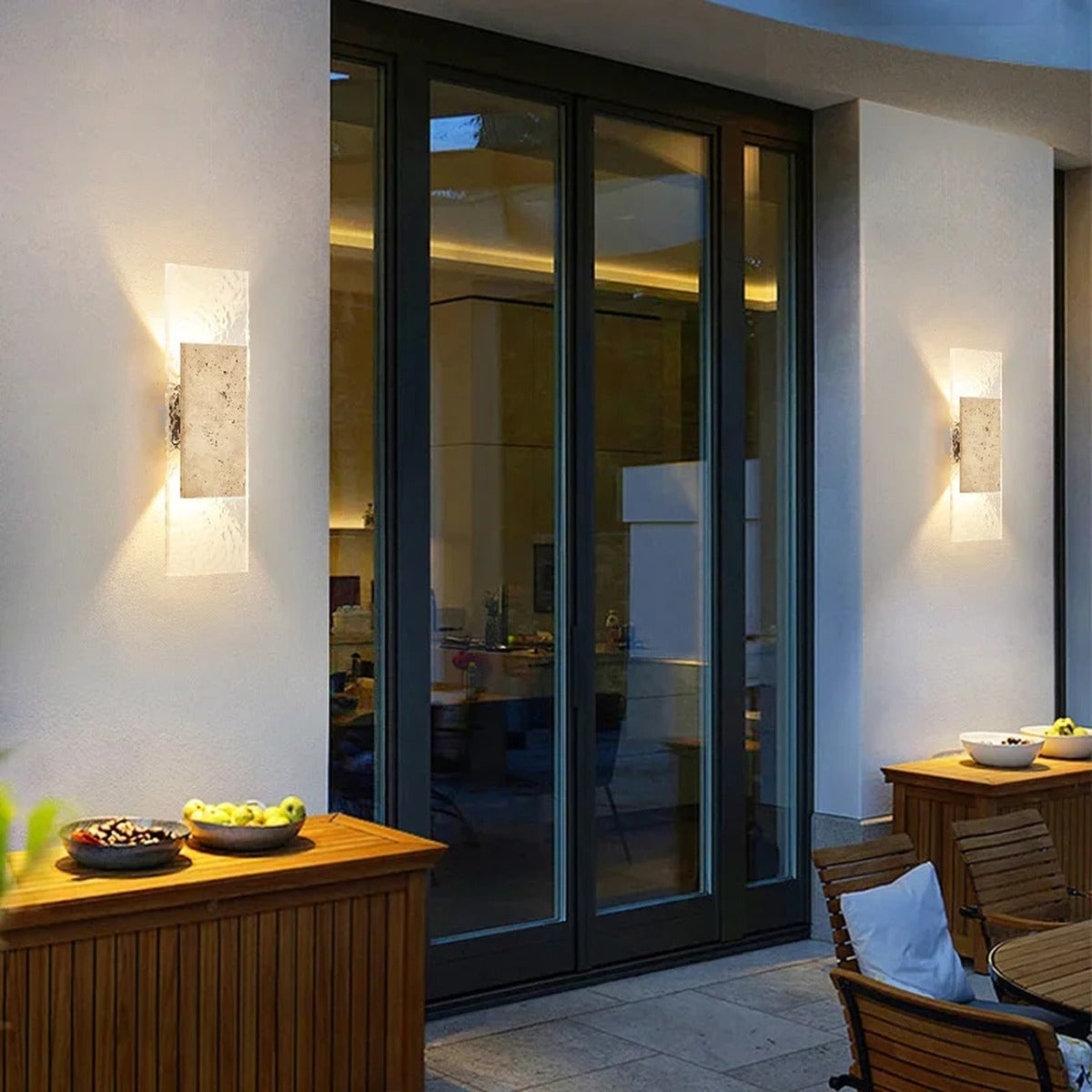 Travertine & Crystal Up/Down Wall Light – Jolux – Lifestyle View 3
