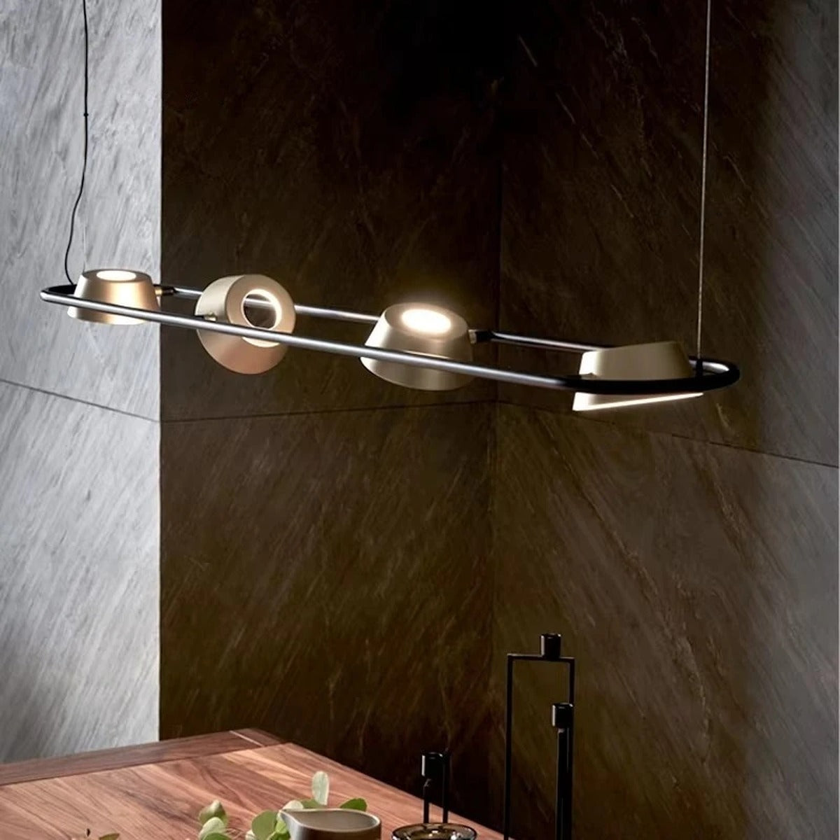 Rotatable 3-Head Linear Pendant Light Kaelston – Hero Shot