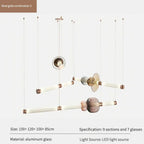 Glass Orb Linear Pendant Light Prismova — Style A — Rose Gold, all sizes