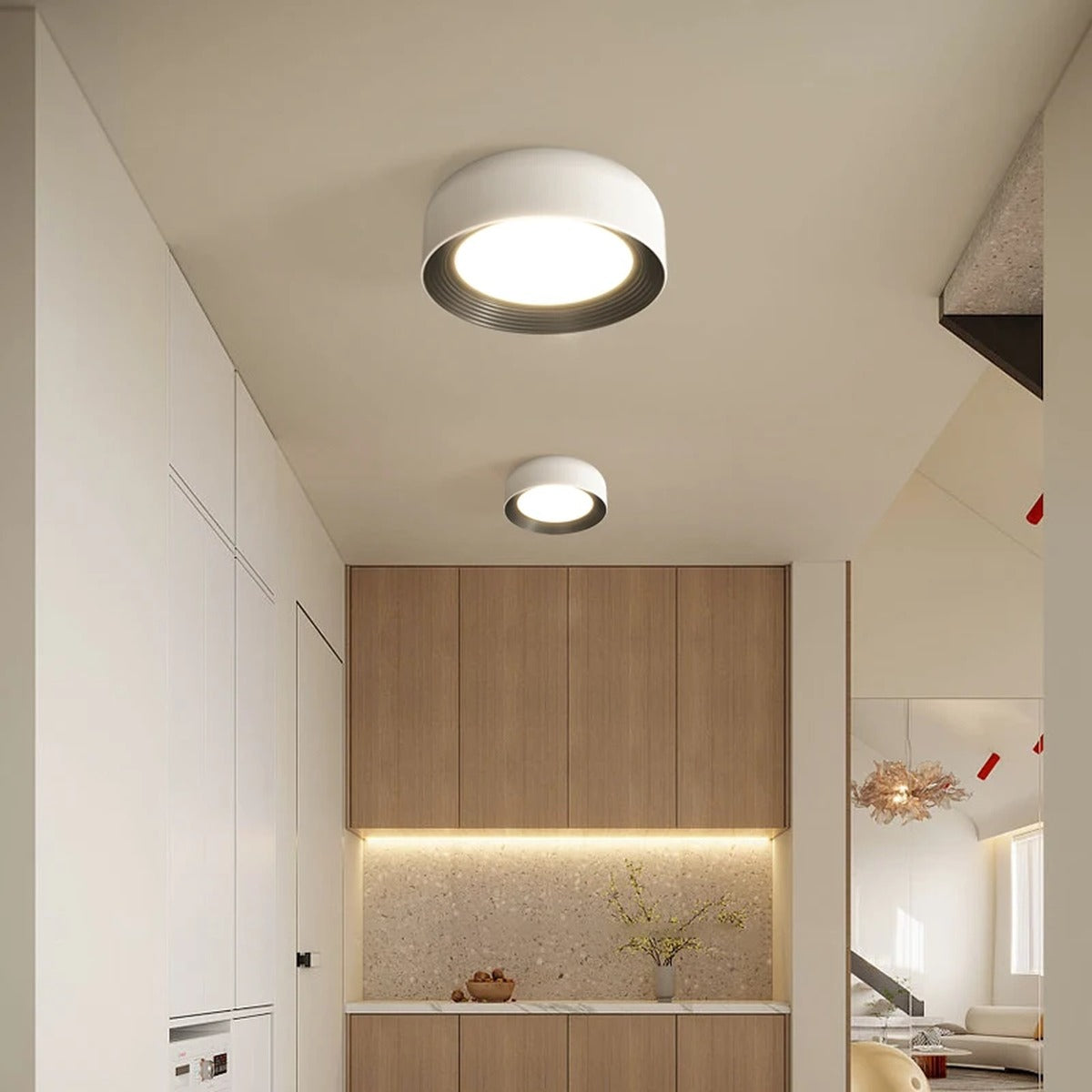 Deep Drum LED Flush Ceiling Light – Gvrinth – Lifestyle View 3
