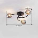 Curved Arm Glass Globe Ceiling Light – Orivex – Product Detail 7