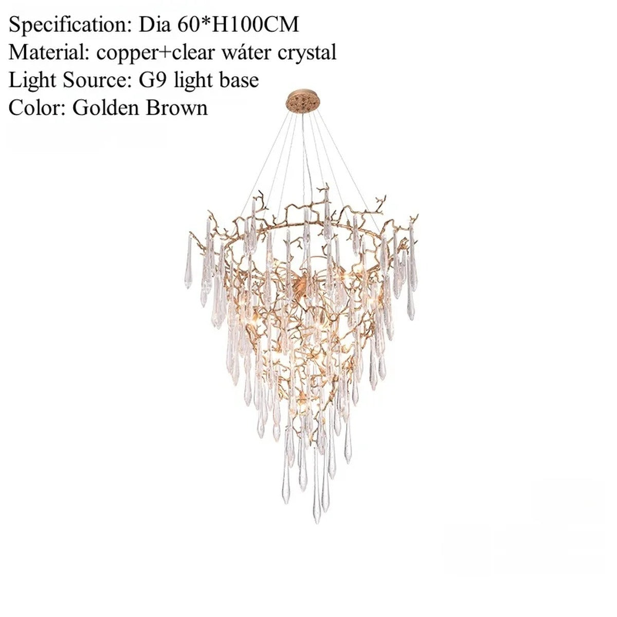 Crystal Icicle Cascade Chandelier – Larvex – Product Detail 7