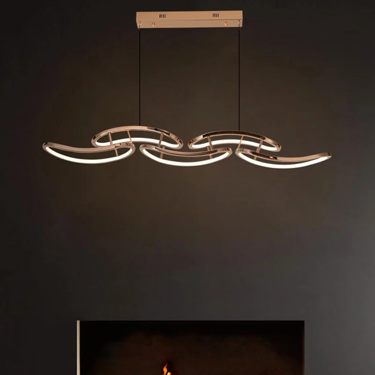 Celvon — side angle showing wave rhythm and rose gold finish