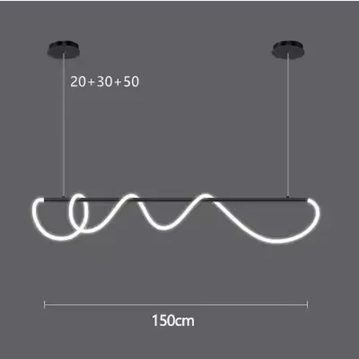 Ribbon Curl LED Ring Chandelier – Yelrix – Product Detail 8