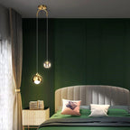Illuminated Glass Sphere Pendant Light Quellinth – Lifestyle View 2
