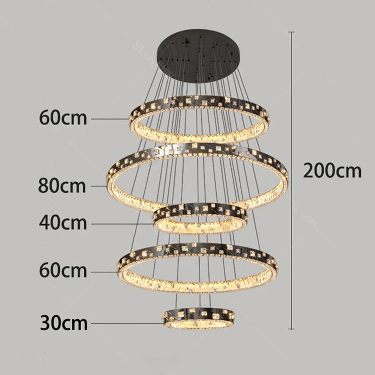 Pendant Light Luxara — 5 Ring Small
