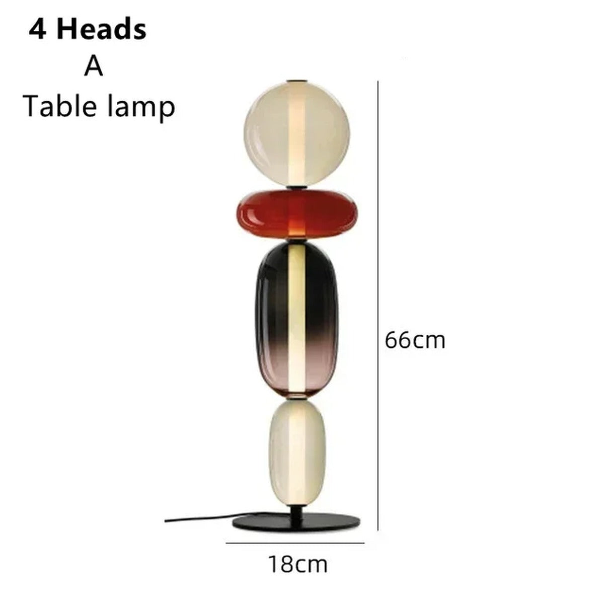 Stacked Art Glass Pebble Table & Floor Lamp – Darvorn – Product Detail 8