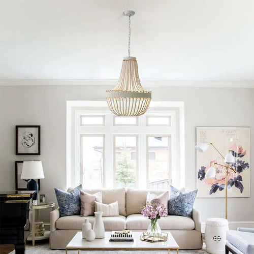 Bohemian Wooden Bead Empire Chandelier – Teruko – Hero Shot