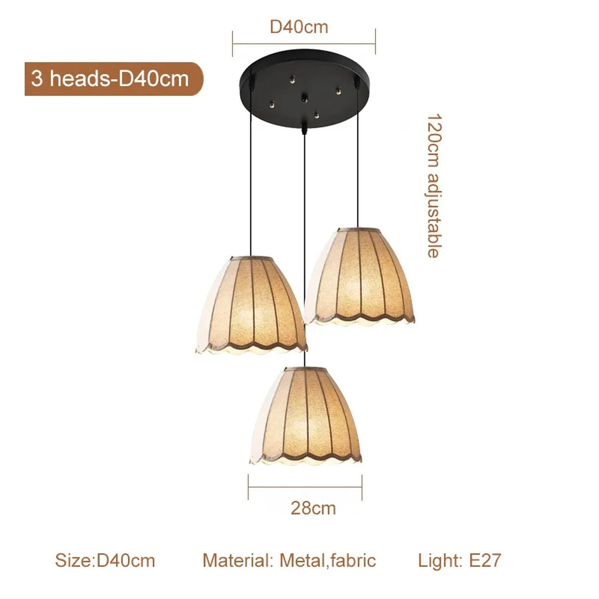 Pleated Linen Dome Pendant & Bar Light – Xevanth – Product Detail 9