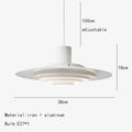 Jarvex Tiered Disc Pendant Light - 38cm White Dimensions