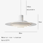 Jarvex Tiered Disc Pendant Light - 38cm White Dimensions