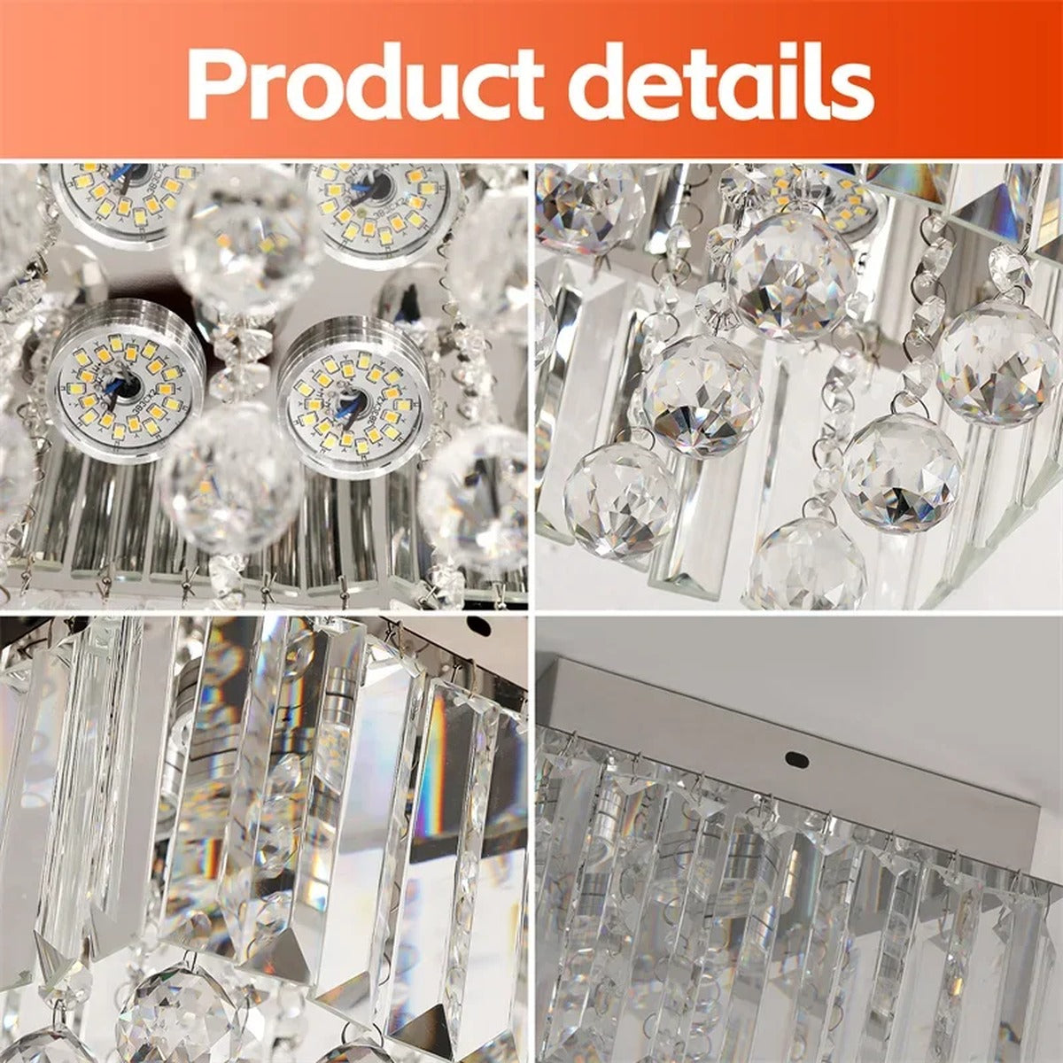 Stainless Steel Crystal Ceiling Light Axiomis – Product Detail 6