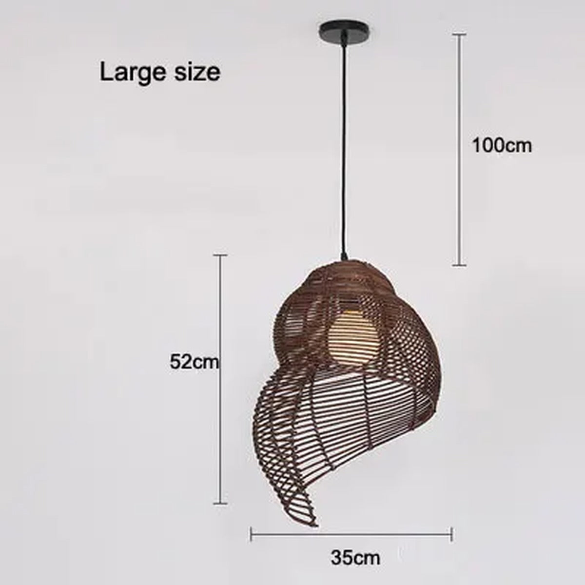 Handwoven Rattan Conch Pendant Light – Kintara – Product Detail 12