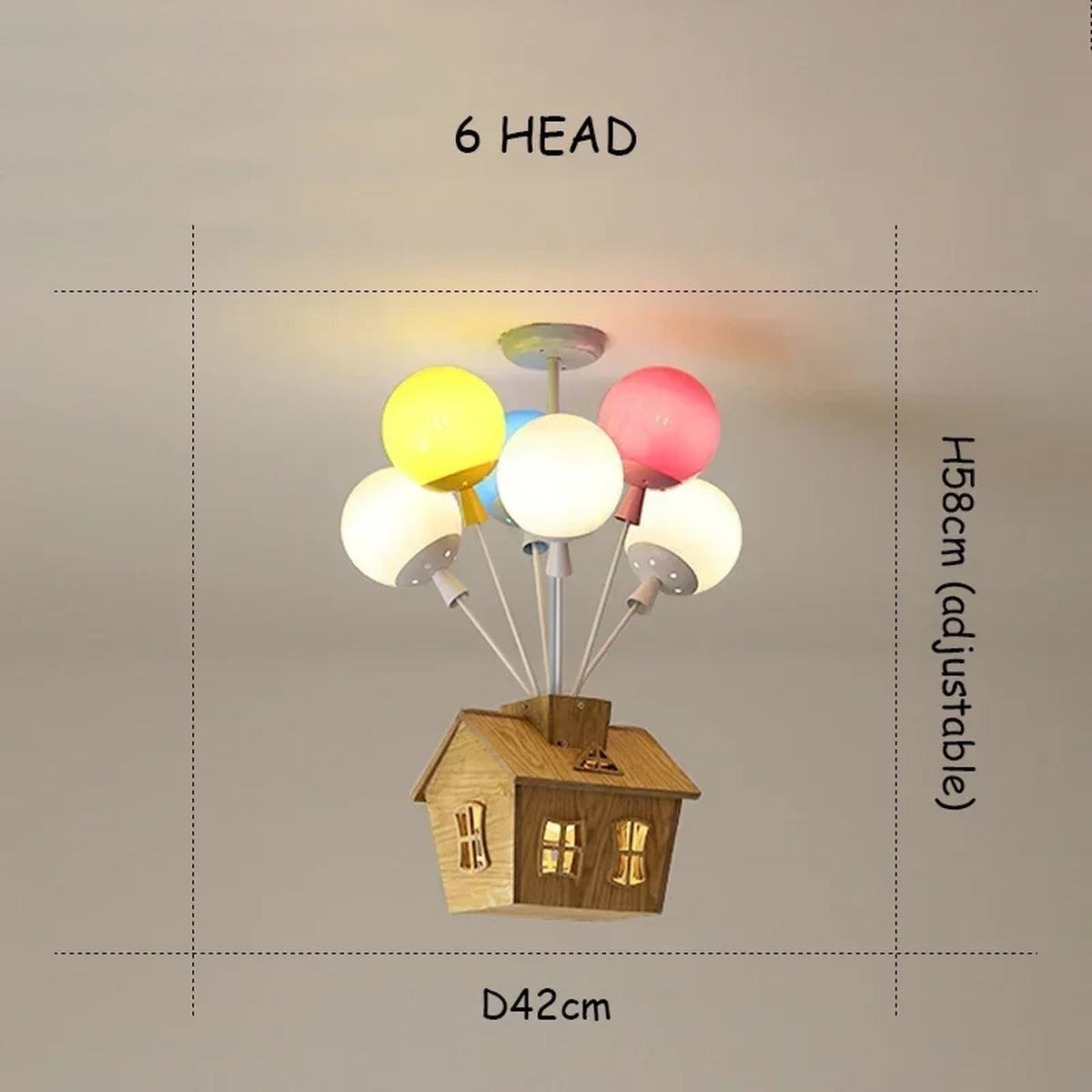 Balloon House LED Nursery Ceiling Light – Orbivox – 6-Head Size Ø42cm
