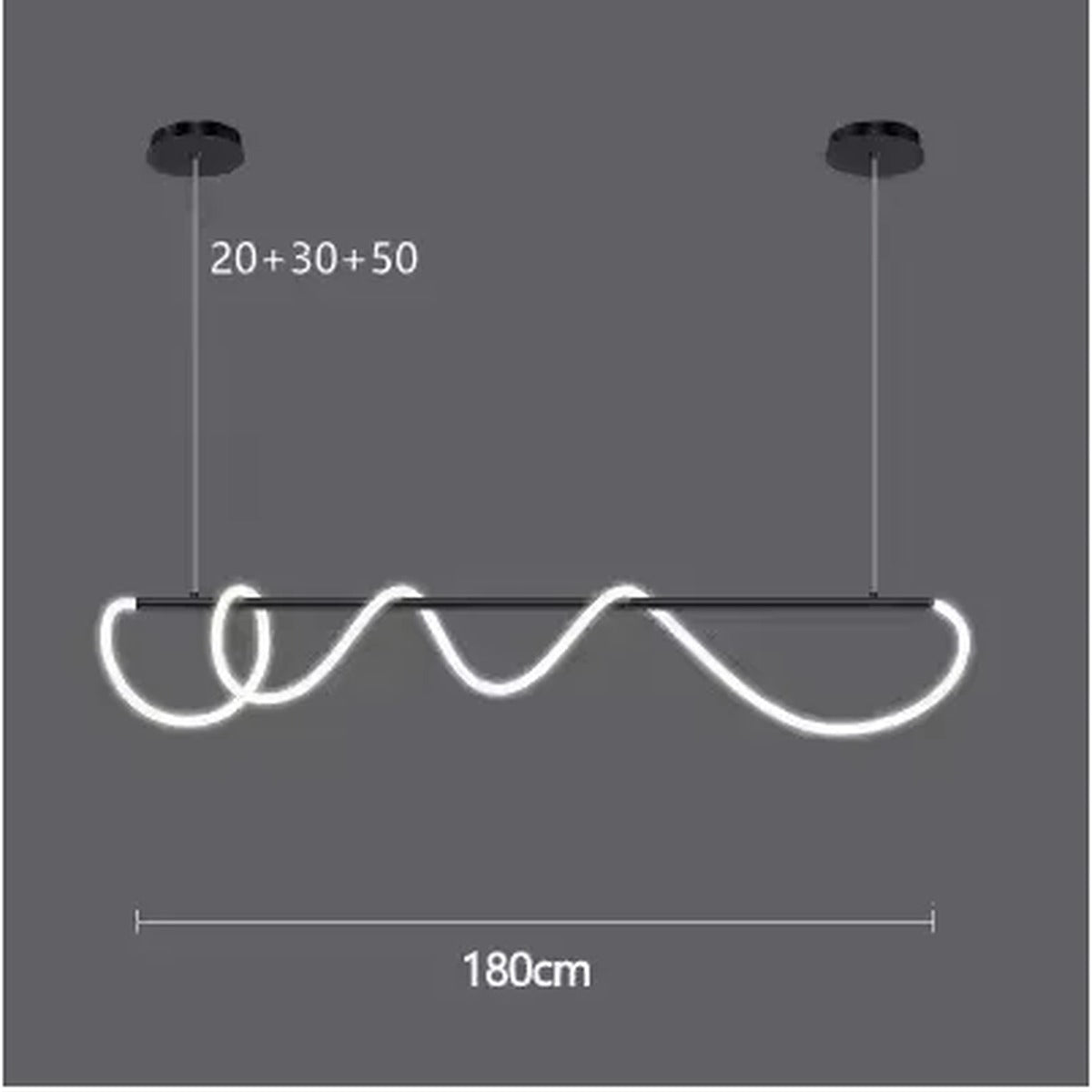 Ribbon Curl LED Ring Chandelier – Yelrix – Product Detail 9