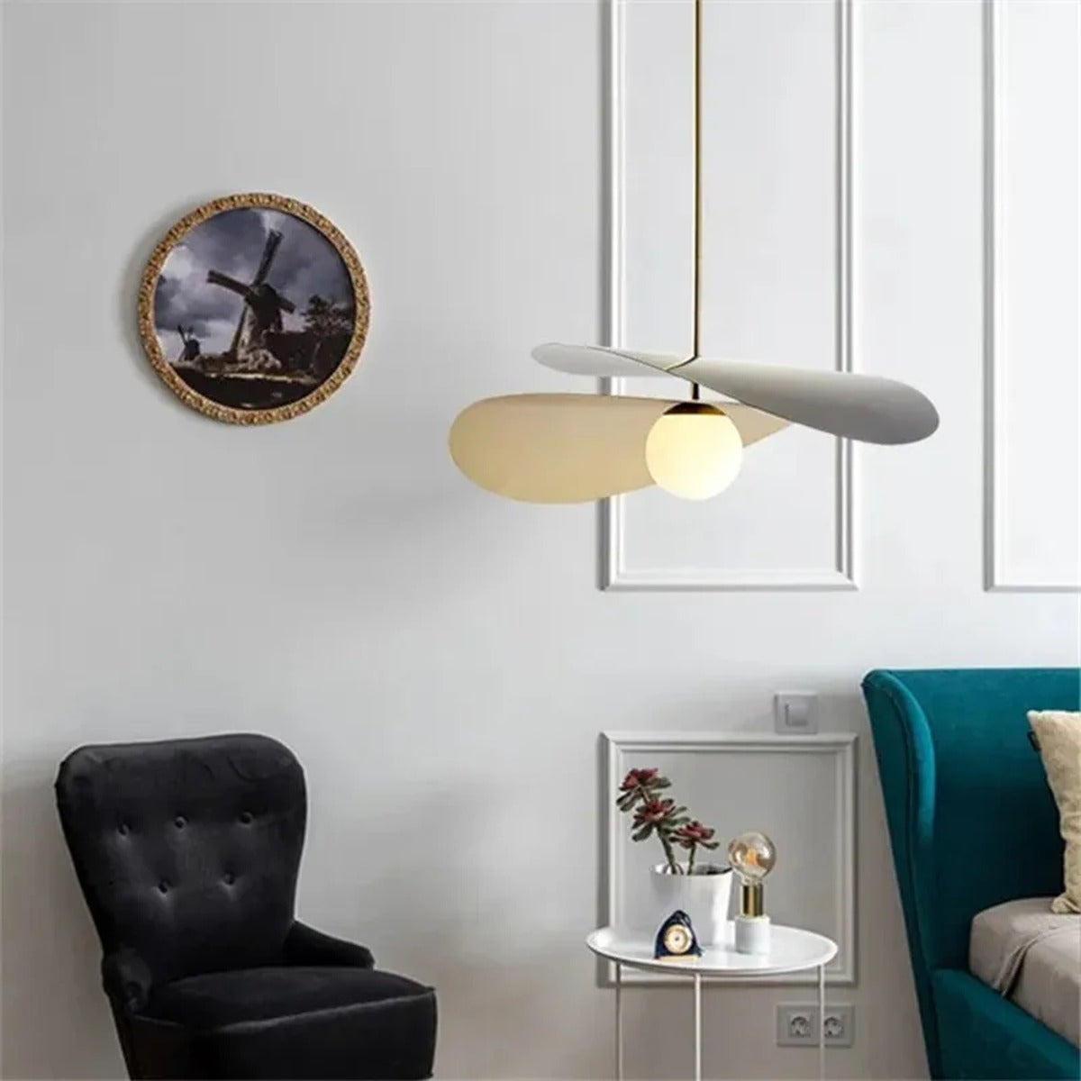 Intersecting Disc & Globe Sculptural Pendant Light – Serenox – Lifestyle View 5