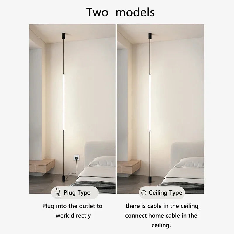 Slim Vertical LED Tube Pendant Light – Serenthis – Lifestyle View 4