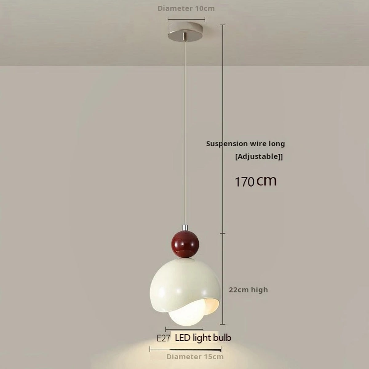 Lacquered Iron Dome Pendant Light – Narello – Product Detail 8