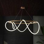 Ribbon Curl LED Ring Chandelier – Yelrix – Lifestyle View 3