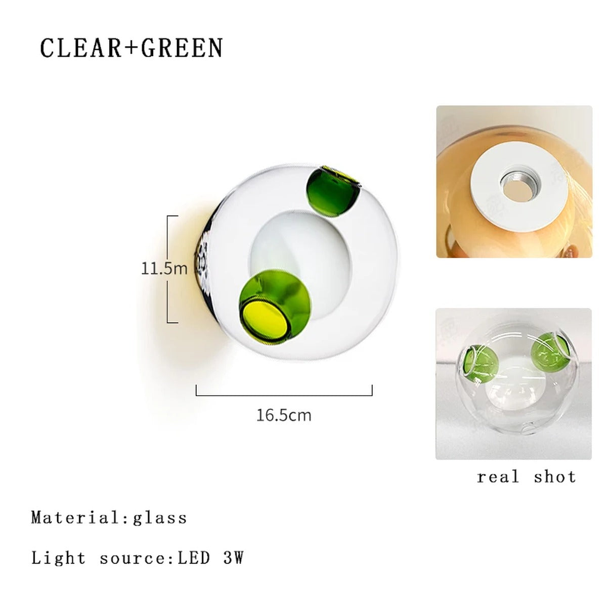 Coloured Glass Globe Wall Sconce – Chrometh – Product Detail 19
