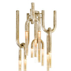 Sculptural Link Chandelier Parvorn – studio detail, aged gold finish