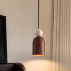 Nordic Wood & Stone Pendant Light – Belston – Lifestyle View 2