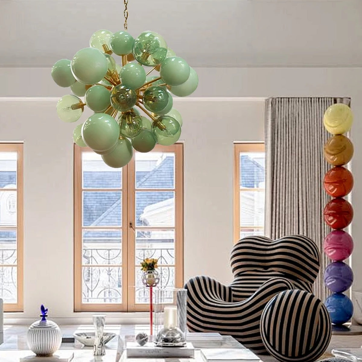 Glass Globe Sputnik Chandelier – Crystara – Lifestyle View 1