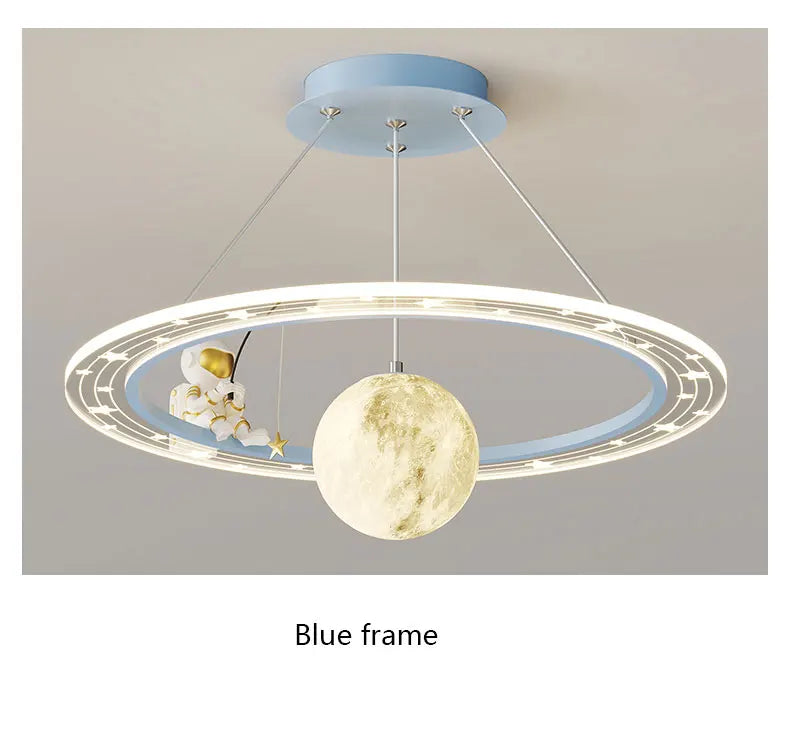 Stellion cosmic astronaut pendant light, Blue finish, studio shot