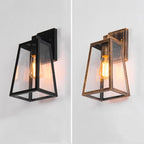 Tapered Cage Lantern Outdoor Wall Light – Orivex – Black and Copper Finishes