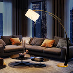 Modern Black & Gold Arc Floor Lamp – Renaith – Lifestyle View 4