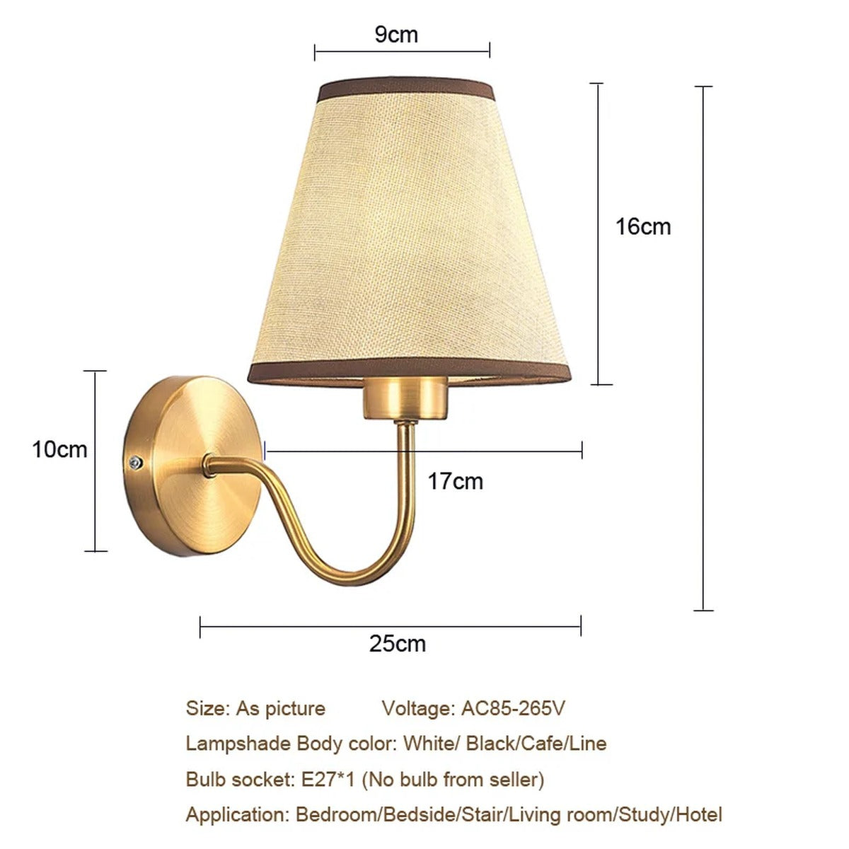 Gold Curved-Arm Empire Shade Wall Sconce – Gravion – Lifestyle View 3