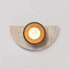 Sculptural Stone Semi-Circle Wall Sconce Halvorn – Lifestyle View 4