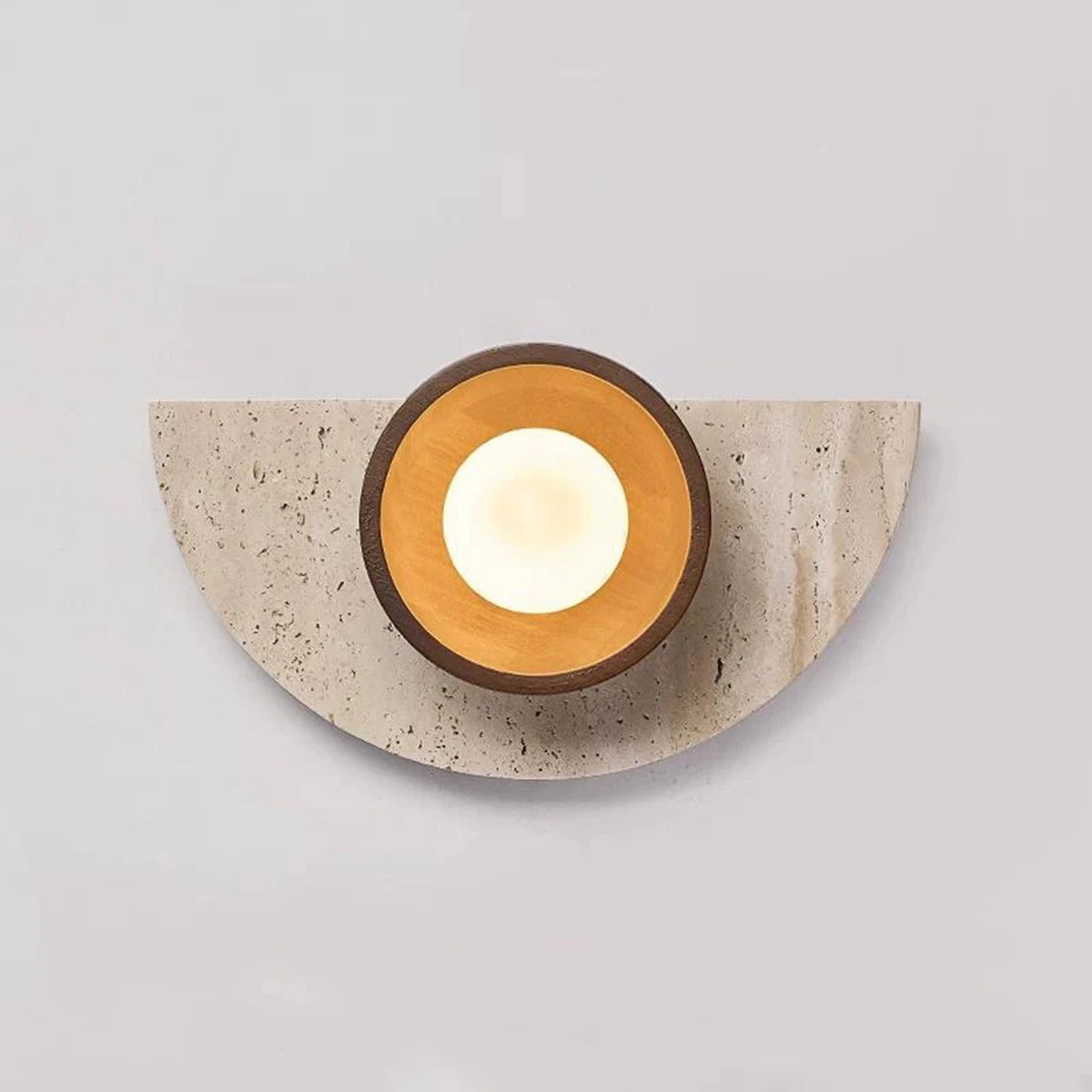 Sculptural Stone Semi-Circle Wall Sconce Halvorn – Lifestyle View 4