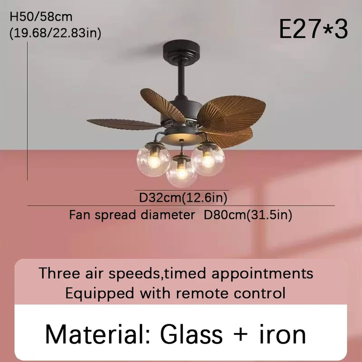 Palmara – Clear Glass, Adjustable Drop 50-58cm