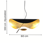 Black Iron Gold Leaf Crescent Pendant Mantaro – Product Detail 9