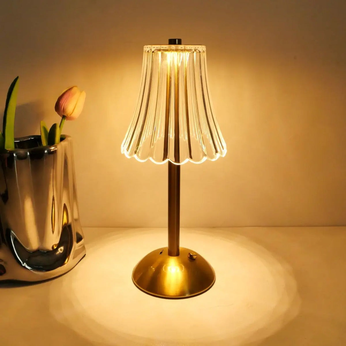 Fluted Glass Rod Shade Cordless Table Lamp – Fevorn – Product Detail 8