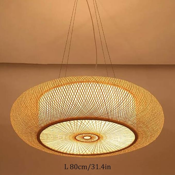 Natural Bamboo Drum Pendant Light Zenkai