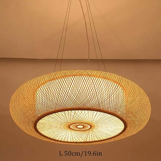 Natural Bamboo Drum Pendant Light Zenkai