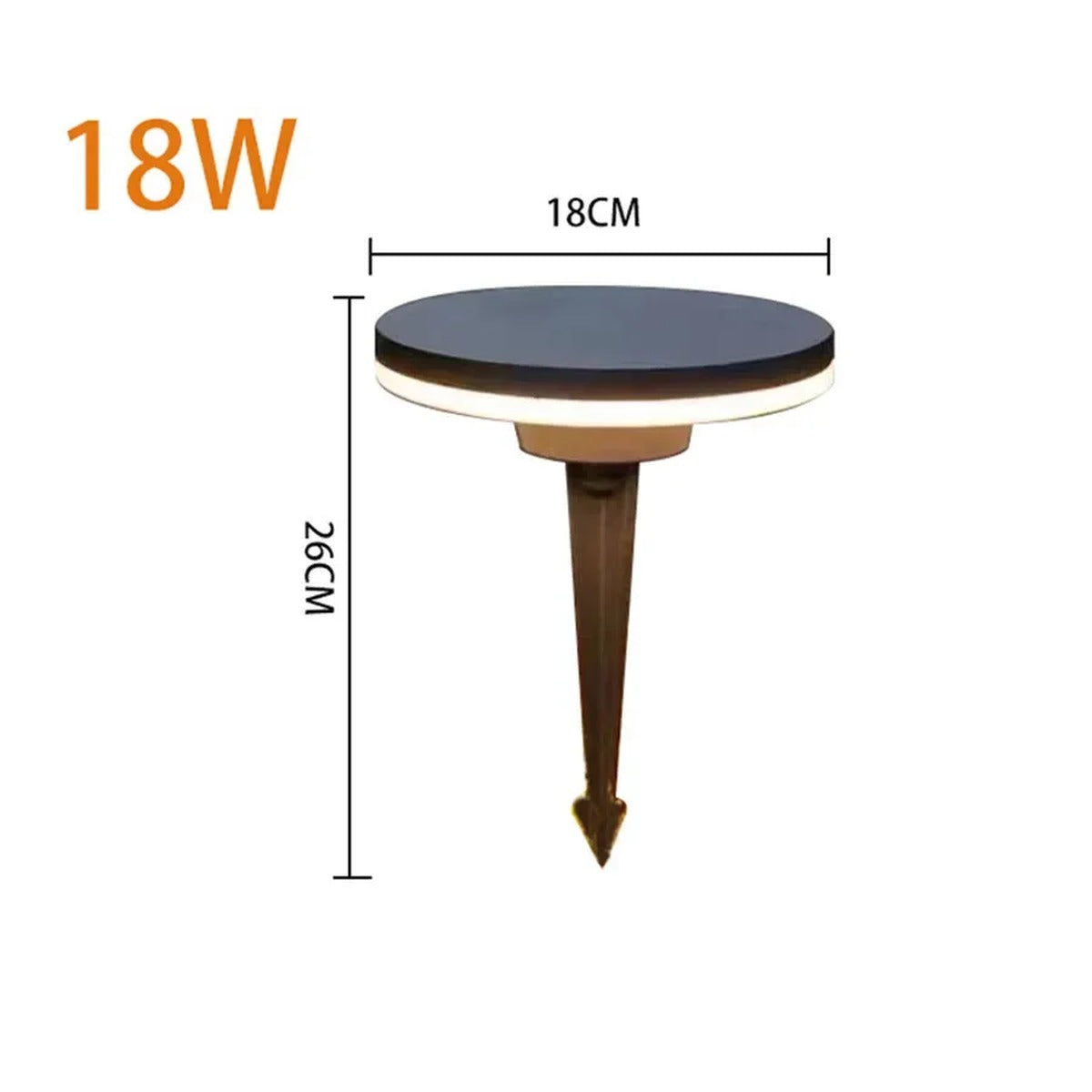 Gathrix 18 cm dome ground light dimensions - 18cm diameter, 26cm height