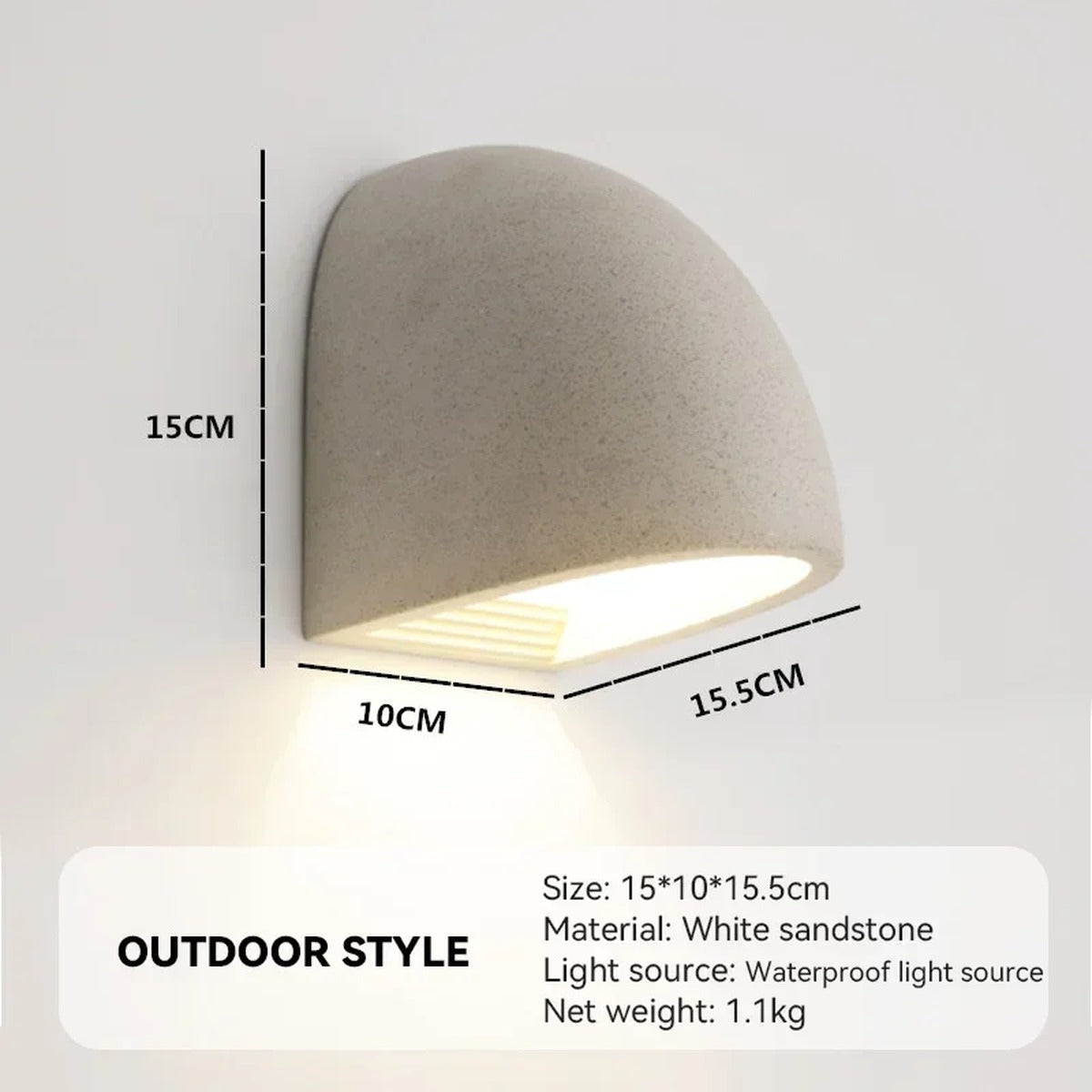 Sandstone Dome LED Wall Sconce – Poolven – Product Detail 7