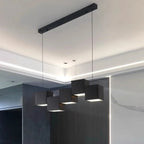 Evrixon cube pendant — close-up of matte metal finish and cable connection