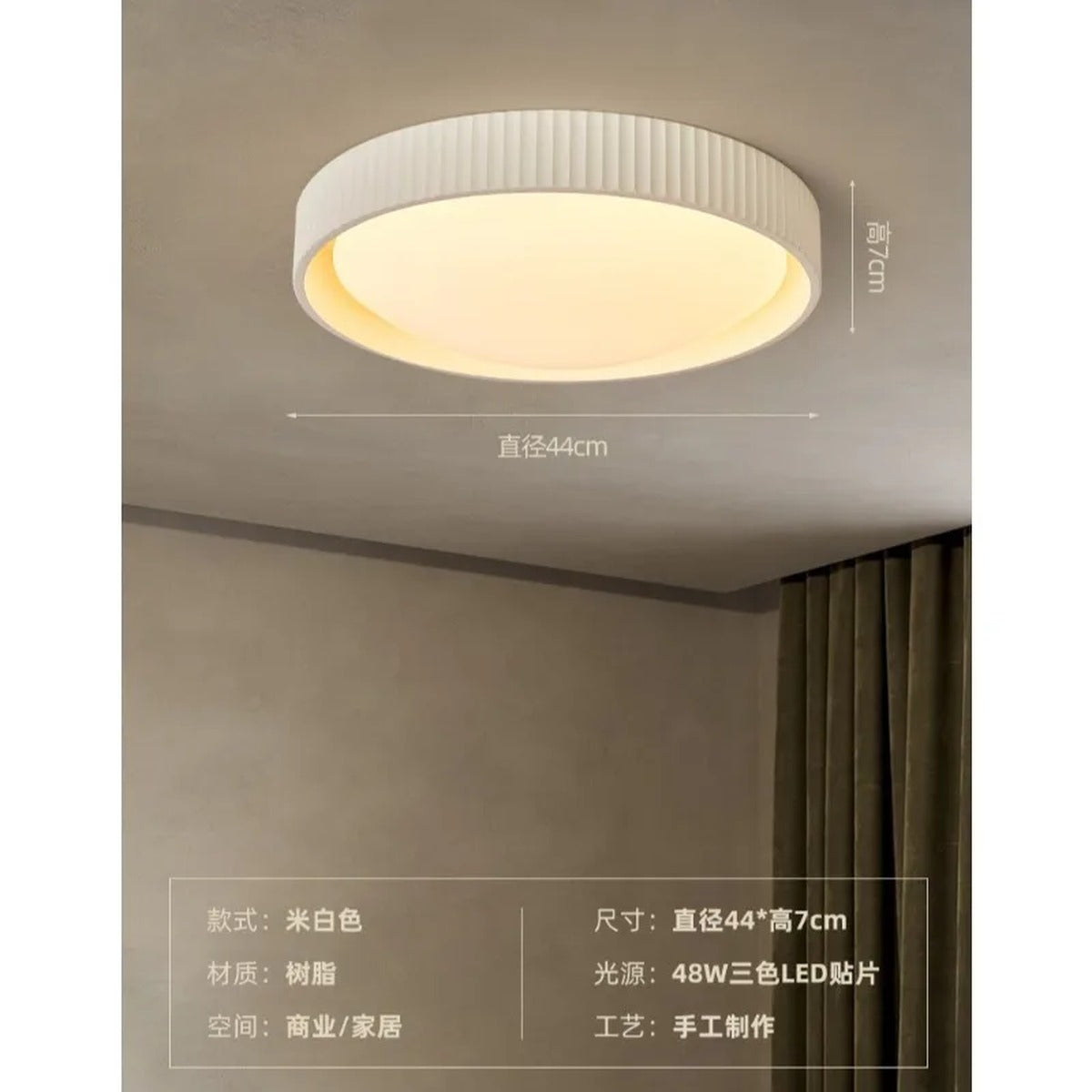 Ribbed Rim Bowl Flush Ceiling Light – Pelrix – Product Detail 7