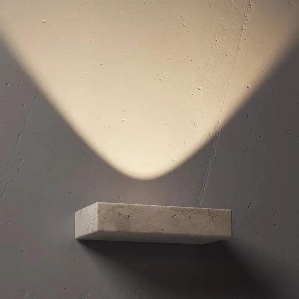 Travertine Stone Uplighter Wall Sconce – Nalvoria – Lifestyle View 3