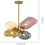 Multi-Tone Glass Cluster Chandelier Solvan – Dimensions H110cm D48cm