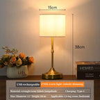 Brass Column Linen Shade Table Lamp – Intimara – Lifestyle View 2