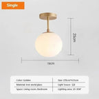 Serenox 1-light ceiling fixture, brushed gold finish