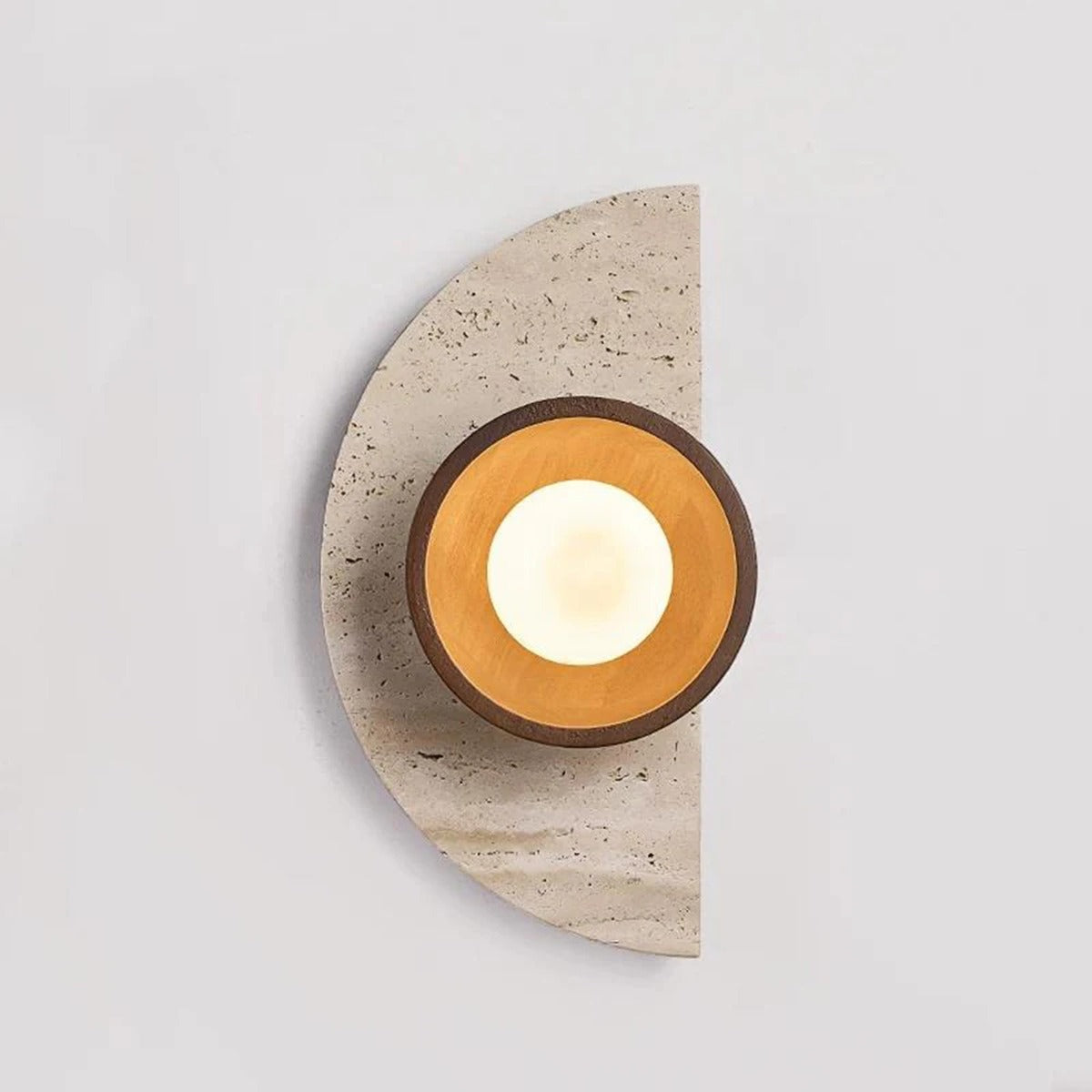 Sculptural Stone Semi-Circle Wall Sconce Halvorn – Hero Shot